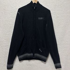 Guess Men's Black‎  Full Zip Cardigan Knit Sweater Embroidered Logo Size XXL/TTG